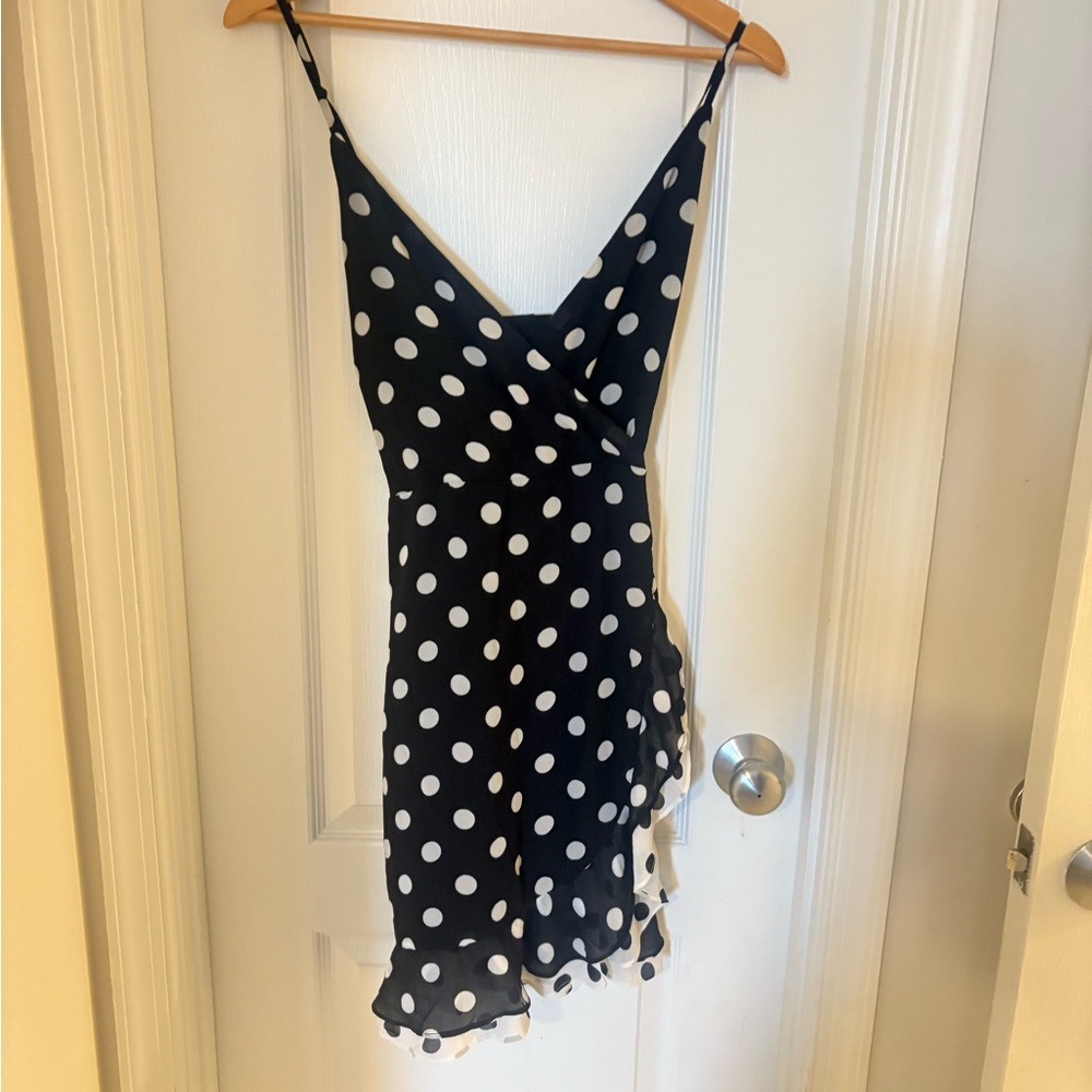 Bardot Black and White Polka Dot Mini Dress
